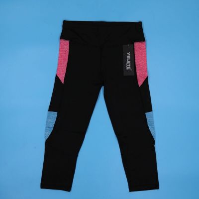 YELETE LEG WEAR  Women's Leggings Capri Style  Size Large. Pink.